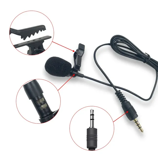MIni 3.5mm Jack Microphone Lavalier TieClip Microphone Mini Audio Mic for Computer Laptop Mobile Phone Radio Recording Singing