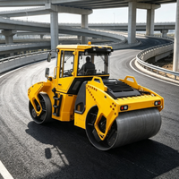 Compacteur d'asphalte 13 tonnes à haute fréquence, rouleau compresseur tandem pour projets d'aéroports et de barrages avec force centrifuge de 160 kN