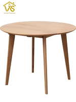 Table de salle à manger nordique japonaise en bois de pin à quatre pieds, table ronde de réception et de négociation, table basse