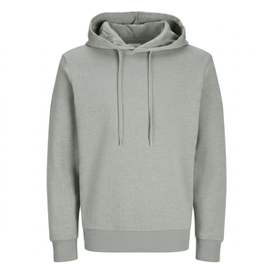Premium <b>Mens</b> <b>Grey</b> Hoodie Relaxed Fit Plain Pullover <b>Sweatshirt</b> Brushed Fleece Casual Streetwear Custom Apparel - Product Image 1