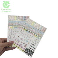 Autocollants transparents personnalisés imperméables à l'eau de dessin animé, impression personnalisée, feuille d'autocollants en vinyle découpé Kiss pour enfants