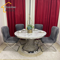 Ensemble de 6 et 8 sièges de salle à manger directe, produit de luxe moderne, italie, vente en gros, qualité supérieure, en marbre argenté