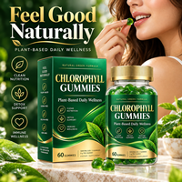 Complément de Chlorophylle en Gummies avec Spiruline, Épinards, Brocoli, Herbe de Blé, Vitamine C, Zinc, Sans Sucre, Végétal, En Vrac