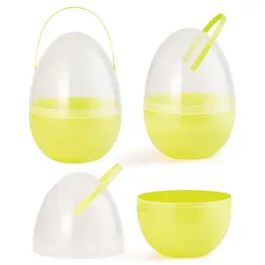 2023 Easter 12 Inch Jumbo Size Bunny Eggs Container Set Customized Transparent Clear Plastic Easter Eggs with Handles