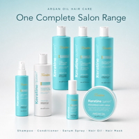 Ensemble de Soins Capillaires Professionnels à l'Huile d'Argan Naturelle Marque Blanche en Gros – Shampoing et Après-Shampoing Lissant Réparateur à la Kératine et au Collagène, Certifié GMPC ISO