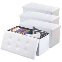 Banc de rangement en cuir durable, moderne, pour salon, chambre à coucher, tabouret pliable, décoration, couleur personnalisée, BSCI