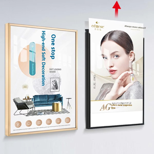 Cadre publicitaire en alliage d'aluminium de taille personnalisée ouvert sur le côté étroit pour <span class=keywords><strong>affiche</strong></span> d'ascenseur Photo tenture murale panneaux d'affichage - Product Image 6