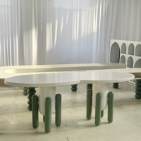 Table à manger ovale ergonomique moderne en bois pour enfants, écologique, durable, sûre, 4 places, pour enfants de tous âges, maison, bureau, hôtel
