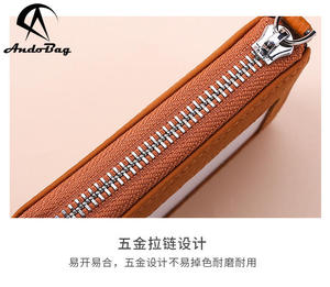 Andong Genuine Cow Leather Short Wallet <b>Purse</b> for Women <b>Girls</b> Fashion Bag Multi-position Multi-functional Card Clip JLKB1108 - Product Image 6