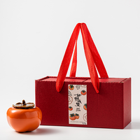 Ensemble de 2 bougies parfumées en cire de soja en céramique en forme de kaki, boîte cadeau avec couvercle