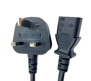 Steker UK + kabel daya C13 13A UK 3Pin PLUG HO5VV-F