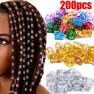 Bijoux tresse sale anneau d'extension de cheveux or et argent fer évidé motif d'amour - Product Image 1