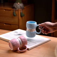 Mug à café en céramique tricoté amusant et original pour femmes et hommes, idéal comme cadeau