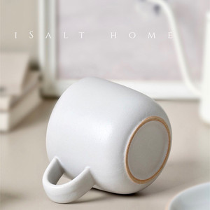 Eenvoudig rotsmotief monochrome strandwit ontbijt koffiemelkbeker enkel oorhandvat zonder deksel huishoudelijk kantoor gebruik Instagram - Product Image 4