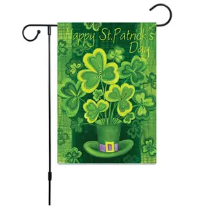 Shamrockin Decorative Happy St Patrick's Day Shamrock Clover Garden Flag