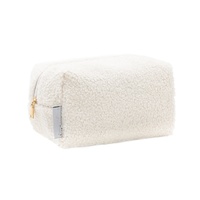 Pochette Teddy Beige Tendance et Douce, Sac de Rangement Élégant et Organisé pour Soins de la Peau