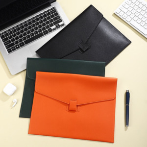 Bolsas de carpetas de archivos de negocios impermeables <span class=keywords><strong>A4</strong></span> de alta calidad para viajes, oficina, material escolar, logotipo personalizado, portadocumentos de cuero PU - Product Image 5