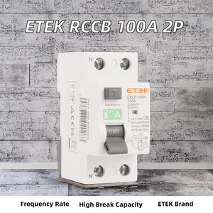 ETEK <span class=keywords><strong>a</strong></span> <span class=keywords><strong>Type</strong></span> RCCB Disjoncteur à courant résiduel électromécanique Protection contre les fuites RCD 2P(1P + N) 16-100A 30mA EKL6 - Product Image 2