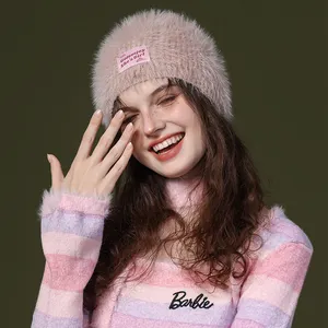 GOLOVEJOY DMZ97 패션 모피 긴 토끼 모피 겨울 모자 여성용 봉제 보닛 발가락 모자 니트 따뜻한 비니