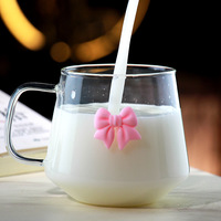 Tasse à café en verre martelé à haute teneur en borosilicate tasse à thé en verre à boire résistant à la chaleur avec poignée et conception de fleurs personnalisée