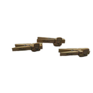 Fermaglio in legno da 7cm con corona e logo di avvio personalizzato spille per vestiti naturali per l'asciugatura fotografica per l'artigianato - Product Image 2