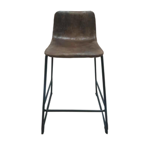 Tabourets de bar au design moderne avec pieds en fer, tabourets à selle réglables en hauteur, surface incurvée, pour cuisine, salle à manger, café, noir - Product Image 1