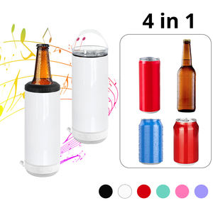 Enfriador de Latas de Cerveza de Acero Inoxidable de Doble Pared y 16 oz con Logotipo Personalizado, Enfriador de Latas Delgadas con Altavoz para Bebidas y Vino - Product Image 5
