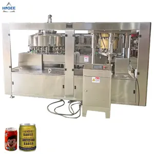 Automatic coconut milk cans canning machine coconut water canned filling and seaming machine with labeling machine