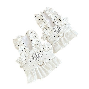 Strict Selection <b>Small</b> Dog Bear <b>Teddy</b> Pet Chest Strap Summer Out Vest Non-Retractable Traction Rope with Polka Dot Pattern - Product Image 1