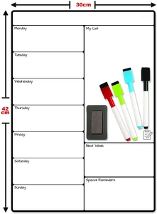 Planificateur magnétique hebdomadaire et mensuel personnalisé pour réfrigérateur, <span class=keywords><strong>tableau</strong></span> d'écriture magnétique pour repas, <span class=keywords><strong>tableau</strong></span> de notes pour la maison, planificateur magnétique souple - Product Image 4