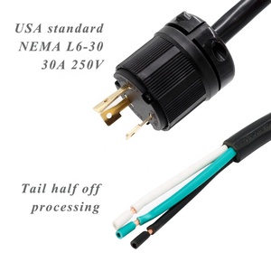 3 prong RV Máy phát điện Adapter NEMA L6-30 30 amp 250V đồng PVC SJT 10/3C 1M điện áp cao dây đuôi nửa chế biến - Product Image 2