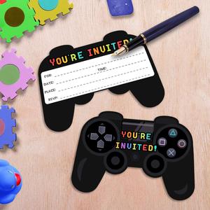 Invitations de fête d'<span class=keywords><strong>anniversaire</strong></span> de jeu vidéo avec des enveloppes-Invitations de remplissage en forme - Product Image 6