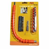 Kit d'extension de foret flexible universel avec connexion tournevis, tige souple polyvalente pour forets et embouts de tournevis
