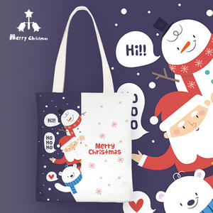 Bolsa de Lona con Diseño Navideño 2026, para Niños y Niñas, para las Cuatro Estaciones, con Diseño de Papá Noel y Muñeco de Nieve, Estilo Urbano y Sencillo - Product Image 5