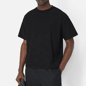 OEM 180 Gsm Cotton Heavy <b>Weight</b> Boxy T Shirt Design Plus Size Men's Shirts Manufacturer Drop Shoulder <b>Blank</b> Oversized T-shirt - Product Image 1