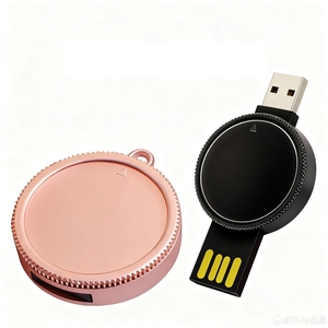 低价金属圆形硬币形u盘，带定制标志 - Product Image 4