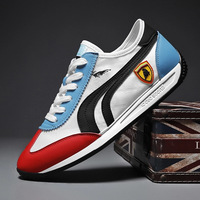 Vente en gros d'usine, baskets pour hommes en cuir PU, chaussures décontractées rétro, logo personnalisé, chaussures de sport pour hommes, chaussures de marche