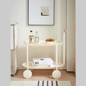FCJ moderno carrello portaoggetti a doppio strato mobile stile inimalista tavolino piccolo carretto a mano per camera da letto divano lato