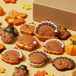 Tapas de Silicona para Lápices con Diseño de Pavo de Acción de Gracias, de Alta Calidad y Personalizadas, para Halloween, Regalos Promocionales al por Mayor - Product Image 1