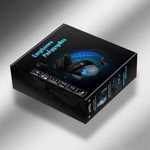 Caja de regalo rígida con tapa y base, caja de cartón duro, caja para embalaje de electrónicos, caja para auriculares, impresión personalizada - Product Image 2