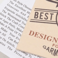 Fournisseur de personnaliser votre nom de Logo, étiquette d'étiquette de vêtement en papier d'impression de décalage pour vêtements