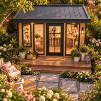 Abri extérieur préfabriqué moderne isolé à montage rapide avec fenêtres pour jardin, idéal pour les loisirs et la détente