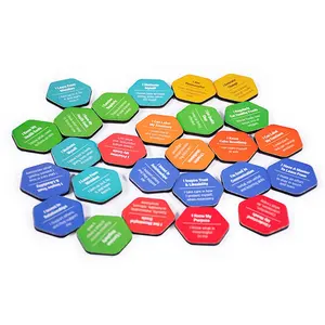 Imán hexagonal personalizado para nevera, adhesivo magnético con palabras de inspiración, regalos promocional