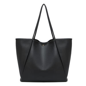 Women's Large Capacity High-End Retro Urban Simplicity <b>Tote</b> <b>Bag</b> <b>ZIP</b> Closure PU Single Strap Spring Stitching Polyester Lining - Product Image 1