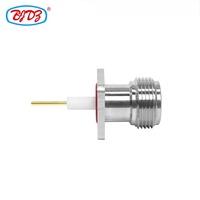 Brida de 4 agujeros de fábrica, conector hembra tipo N de 17,5mm, montaje en Panel de soldadura con conectores coaxiales RF de 20mm
