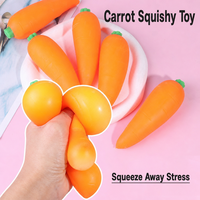 En gros, Fidget anti-stress en caoutchouc silicone, super doux, à remontée lente, à paillettes, en forme de carotte, banane, cerise ou boule, cadeau promotionnel