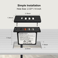 Prise de moyeu USB C alimentée par les États-Unis Prise de courant USB C encastrée avec charge rapide 4 ports USB 20W montée dans le canapé de la table de bureau du lit