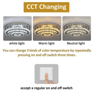 ไฟเพดาน LED 33W รูปทรงดวงอาทิตย์และดวงจันทร์ แบบติดตั้งบนพื้นผิว ดีไซน์ทันสมัย ทำจากสแตนเลสและคริสตัลทรงกลม เหมาะสำหรับใช้ในบ้านและสำนักงาน - Product Image 3