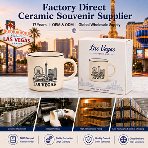 Taza de Café de Cerámica con Diseño de Palmera y Noria de Las Vegas, EE. UU., para Camping, Recuerdo, Personalizable, OEM, ODM, Venta al Por Mayor - Product Image 6