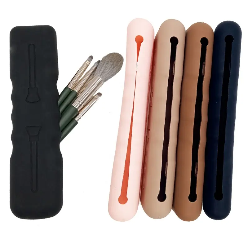 Beauty Makeup Tool Cosmetic Brush Storage Travel Silicone Makeup Brush Holder Bag Cover Case